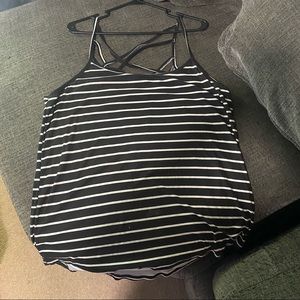 Black and white striped tank